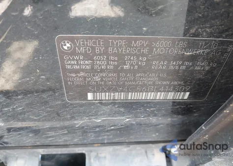 2011 BMW X5 xDrive35I/xDrive35I Premium/xDrive35I Sport Activity from USA, damaged, VIN 5UXZV4C56BL414309